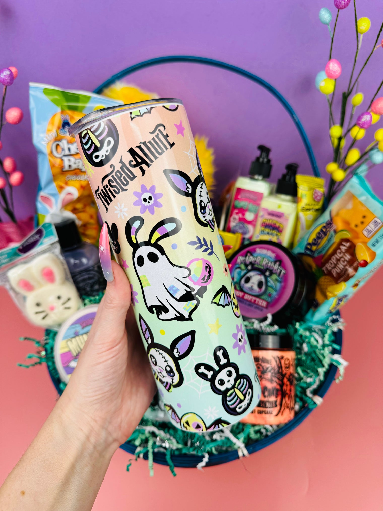 Ghost bunny tumbler basket