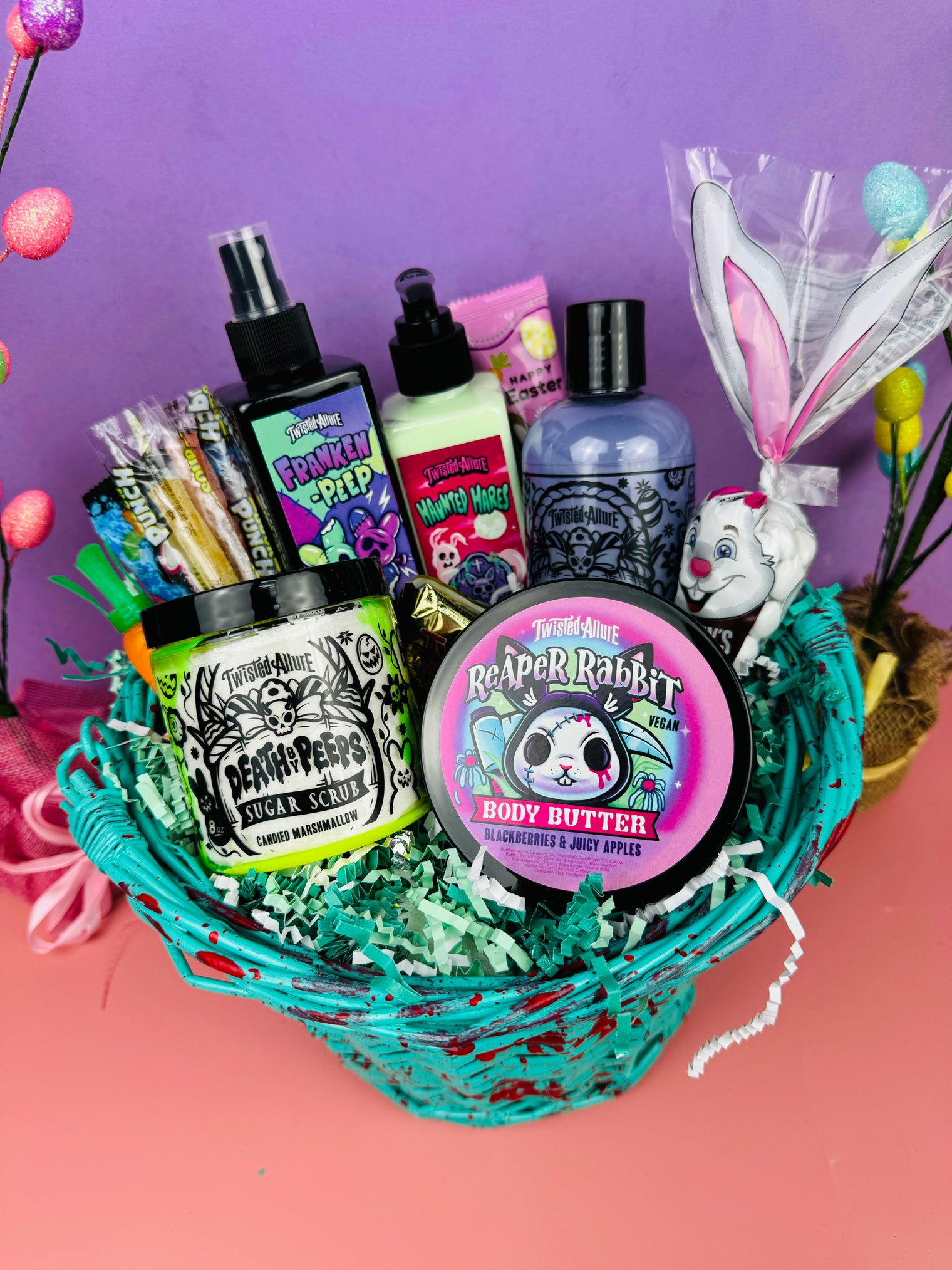 Teal bloody basket