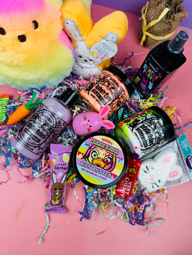 Peeps plushie basket