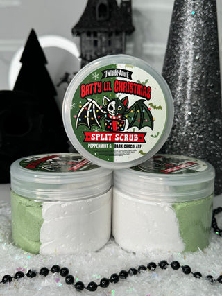 Batty lil Christmas Split Scrub